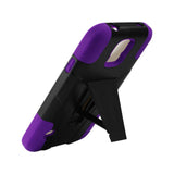 REIKO SAMSUNG GALAXY S5 HYBRID HEAVY DUTY CASE WITH KICKSTAND IN PURPLE BLACK
