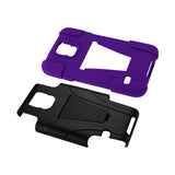 REIKO SAMSUNG GALAXY S5 HYBRID HEAVY DUTY CASE WITH KICKSTAND IN PURPLE BLACK