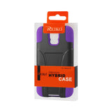 REIKO SAMSUNG GALAXY S5 HYBRID HEAVY DUTY CASE WITH KICKSTAND IN PURPLE BLACK