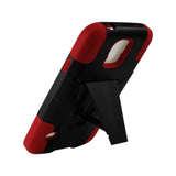 REIKO SAMSUNG GALAXY S5 HYBRID HEAVY DUTY CASE WITH KICKSTAND IN RED BLACK