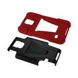 REIKO SAMSUNG GALAXY S5 HYBRID HEAVY DUTY CASE WITH KICKSTAND IN RED BLACK