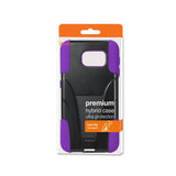REIKO SAMSUNG GALAXY S6 HYBRID HEAVY DUTY CASE WITH KICKSTAND IN PURPLE BLACK