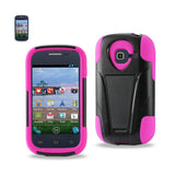 REIKO SAMSUNG GALAXY CENTURA HYBRID HEAVY DUTY CASE WITH KICKSTAND IN HOT PINK BLACK
