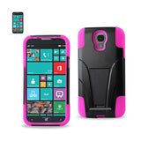 REIKO SAMSUNG ATIV SE HYBRID HEAVY DUTY CASE WITH KICKSTAND IN HOT PINK BLACK