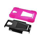 REIKO SAMSUNG ATIV SE HYBRID HEAVY DUTY CASE WITH KICKSTAND IN HOT PINK BLACK