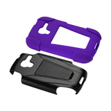 REIKO SAMSUNG GALAXY EXHIBIT HYBRID HEAVY DUTY CASE WITH KICKSTAND IN PURPLE BLACK