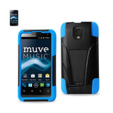 REIKO ZTE ENGAGE MT HYBRID HEAVY DUTY CASE WITH KICKSTAND IN NAVY BLACK
