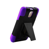 REIKO ZTE ENGAGE MT HYBRID HEAVY DUTY CASE WITH KICKSTAND IN PURPLE BLACK