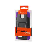 REIKO ZTE ENGAGE MT HYBRID HEAVY DUTY CASE WITH KICKSTAND IN PURPLE BLACK