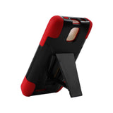 REIKO ZTE ENGAGE MT HYBRID HEAVY DUTY CASE WITH KICKSTAND IN RED BLACK