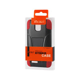 REIKO ZTE ENGAGE MT HYBRID HEAVY DUTY CASE WITH KICKSTAND IN RED BLACK