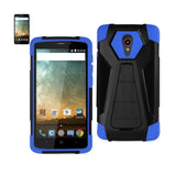 REIKO ZTE N817 HYBRID HEAVY DUTY CASE WITH KICKSTAND IN NAVY BLACK