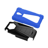 REIKO ZTE N817 HYBRID HEAVY DUTY CASE WITH KICKSTAND IN NAVY BLACK