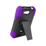 REIKO ZTE SPEED HYBRID HEAVY DUTY CASE WITH KICKSTAND IN PURPLE BLACK