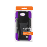 REIKO ZTE SPEED HYBRID HEAVY DUTY CASE WITH KICKSTAND IN PURPLE BLACK