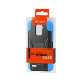 REIKO ZTE WARP 4G HYBRID HEAVY DUTY CASE WITH KICKSTAND IN NAVY BLACK