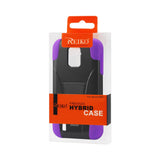 REIKO ZTE SOURCE HYBRID HEAVY DUTY CASE WITH KICKSTAND IN PURPLE BLACK
