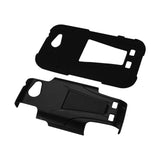 REIKO ZTE WARP SYNC HYBRID HEAVY DUTY CASE WITH KICKSTAND IN BLACK