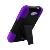 REIKO ZTE WARP SYNC HYBRID HEAVY DUTY CASE WITH KICKSTAND IN PURPLE BLACK