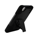 REIKO ZTE MAX HYBRID HEAVY DUTY CASE WITH KICKSTAND IN BLACK