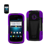 REIKO ZTE PRELUDE 2 HYBRID HEAVY DUTY CASE WITH KICKSTAND IN PURPLE BLACK