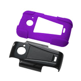 REIKO ZTE PRELUDE 2 HYBRID HEAVY DUTY CASE WITH KICKSTAND IN PURPLE BLACK