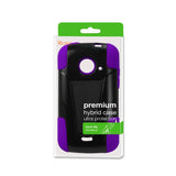 REIKO ZTE PRELUDE 2 HYBRID HEAVY DUTY CASE WITH KICKSTAND IN PURPLE BLACK