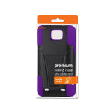 REIKO ZTE SONATA 2 HYBRID HEAVY DUTY CASE WITH KICKSTAND IN PURPLE BLACK