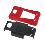REIKO ZTE SONATA 2 HYBRID HEAVY DUTY CASE WITH KICKSTAND IN RED BLACK