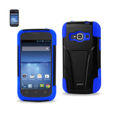REIKO ZTE CONCORD 2 HYBRID HEAVY DUTY CASE WITH KICKSTAND IN NAVY BLACK