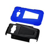 REIKO ZTE CONCORD 2 HYBRID HEAVY DUTY CASE WITH KICKSTAND IN NAVY BLACK
