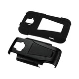 REIKO ZTE SONATA 4G HYBRID HEAVY DUTY CASE WITH KICKSTAND IN BLACK
