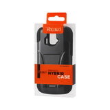 REIKO ZTE SONATA 4G HYBRID HEAVY DUTY CASE WITH KICKSTAND IN BLACK