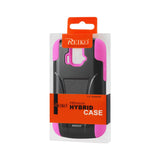 REIKO ZTE SONATA 4G HYBRID HEAVY DUTY CASE WITH KICKSTAND IN HOT PINK BLACK