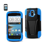 REIKO ZTE SONATA 4G HYBRID HEAVY DUTY CASE WITH KICKSTAND IN NAVY BLACK