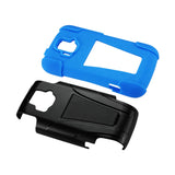 REIKO ZTE SONATA 4G HYBRID HEAVY DUTY CASE WITH KICKSTAND IN NAVY BLACK