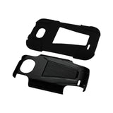 REIKO ZTE SAVVY HYBRID HEAVY DUTY CASE WITH KICKSTAND IN BLACK