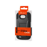 REIKO ZTE SAVVY HYBRID HEAVY DUTY CASE WITH KICKSTAND IN BLACK