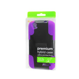 REIKO ZTE GRAND X HYBRID HEAVY DUTY CASE WITH KICKSTAND IN PURPLE BLACK