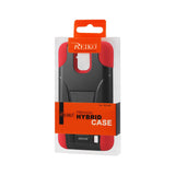 REIKO ZTE SOLAR HYBRID HEAVY DUTY CASE WITH KICKSTAND IN RED BLACK