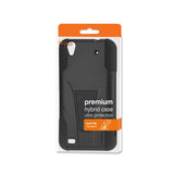 REIKO ZTE QUARTZ HYBRID HEAVY DUTY CASE WITH KICKSTAND IN BLACK