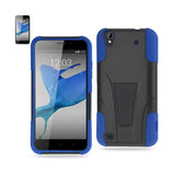 REIKO ZTE QUARTZ HYBRID HEAVY DUTY CASE WITH KICKSTAND IN NAVY BLACK