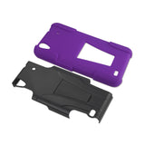 REIKO ZTE QUARTZ HYBRID HEAVY DUTY CASE WITH KICKSTAND IN PURPLE BLACK