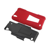 REIKO ZTE QUARTZ HYBRID HEAVY DUTY CASE WITH KICKSTAND IN RED BLACK