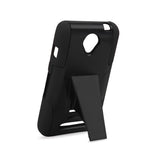 REIKO ZTE OBSIDIAN HYBRID HEAVY DUTY CASE WITH KICKSTAND IN BLACK