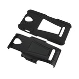 REIKO ZTE OBSIDIAN HYBRID HEAVY DUTY CASE WITH KICKSTAND IN BLACK