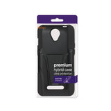 REIKO ZTE OBSIDIAN HYBRID HEAVY DUTY CASE WITH KICKSTAND IN BLACK