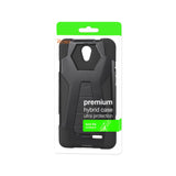 REIKO ZTE CHAPEL HYBRID HEAVY DUTY CASE WITH KICKSTAND IN BLACK