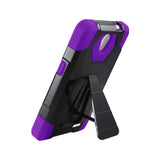 REIKO ZTE CHAPEL HYBRID HEAVY DUTY CASE WITH KICKSTAND IN PURPLE BLACK