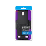 REIKO ZTE ZMAX 2 HYBRID HEAVY DUTY CASE WITH KICKSTAND IN PURPLE BLACK